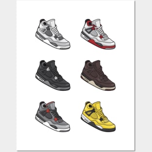 AJ 4 Retro Sneaker Collection Posters and Art